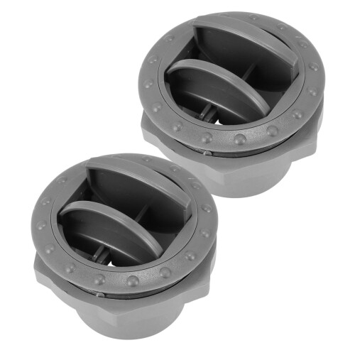 2pcs Round RV Air Vent Covers for Efficient Airflow, Easy Install Louvered Protective Design, Deep Gray