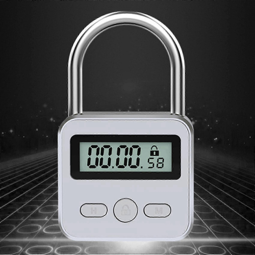 Metal Timer Lock LCD Time 99 Hours Max Timing USB Timer Padlock-Good 1