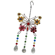 Attrape-soleil papillon coloré, tentures de vitrail, décoration