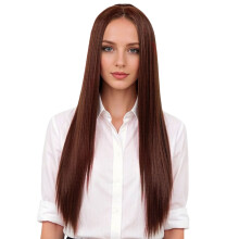 Natural Looking Synthetic Straight Fiber Wigs Breathable-C