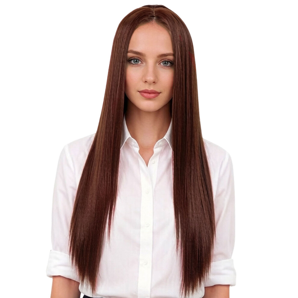Natural Looking Synthetic Straight Fiber Wigs Breathable-C