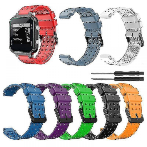 Pulseira de silicone monocromática compatível com Garmin Approach S20. Pulseira de pulso moderna e elegante. 1