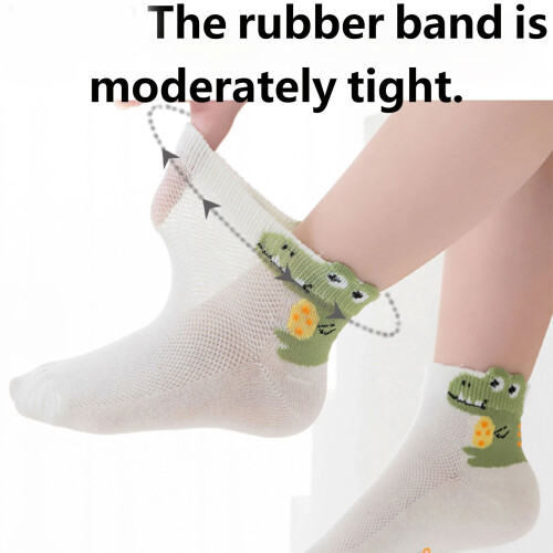 5 Pairs Cartoon Pattern Socks Cool Mesh Summer Socks For-B L 2