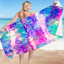 Mikrofiber strandhåndklæde 30x60" - Farverigt sandfast multifunktionelt til