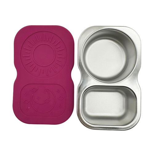 Leak Proof Nonrust Steel Condiment Container With 2-Rose Red