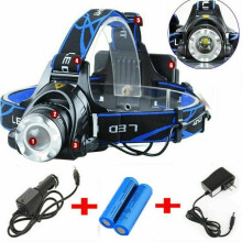 1200000LM Uppladdningsbar Pannlampa LED Taktisk Pannlampa Zoombar+2x