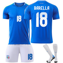 EM2024Italien Fodboldtrøjer Børnefodboldsæt nr. 18Barella XL