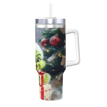 Personalized 40 oz Stainless Steel Tumbler with Handle and
