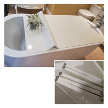 Foldable Bathtub Tray Cover with Dustproof Storage Board, PVC Insulation Bath Cover 105x70cm 115x70cm