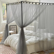 Luxury 4Post Mosquito Net Bed Canopy King Size with Dense Protection and Elegant Dustproof Design