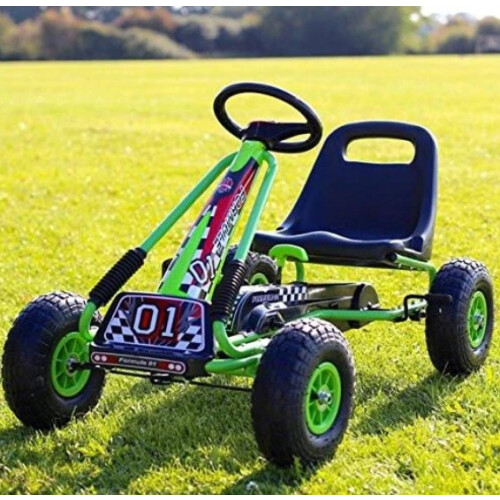Zoom Rubber Wheel Go Kart Green