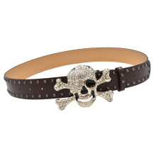 Stijlvolle gotische riem met strass-steentjes en-Koffie