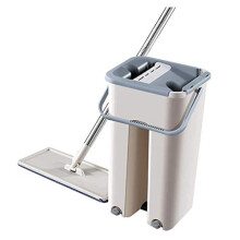 Spin Mop and Bucket Set with SelfWringing System, 360 Swivel Head, Stainless Handle, Washable Pads