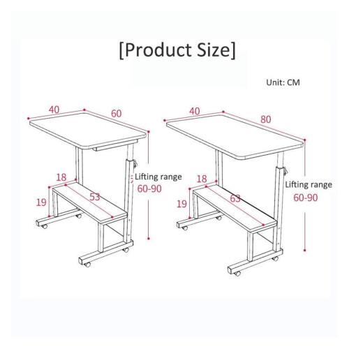 Overbed Table with AutoTouch Height Adjustment and Safety Rolling Base for Bed and Sofa Use 2