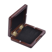 Hand Carved Wooden Bassoon Reed Case, Maroon Three‑Reed Storage Box with Compact Protection