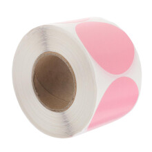 Pink Thermal Labels 5x5cm Strong Adhesive Backing Clear Printing Moisture Resistant Roll for Printer