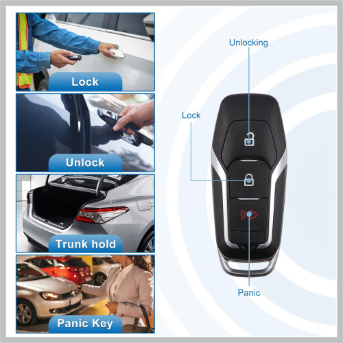 Replacement Shell for Ford Key Fob 3 Button Remote Case for Ford Explorer 2016‑2017 Quick DIY Protective Housing 2