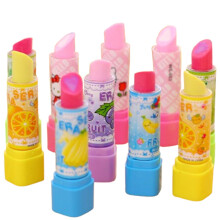 3 Pcs Cute Lipstick Shaped Erasers Set, Fun Stationery for Kids School, Smooth Precise Erasing, Random Colors