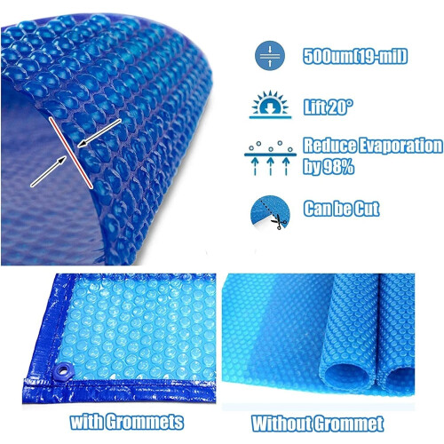 Blue Solar Pool Cover 2x5 Meter Rectangular Swimming Pool Protector, Dustproof Outdoor Design 2