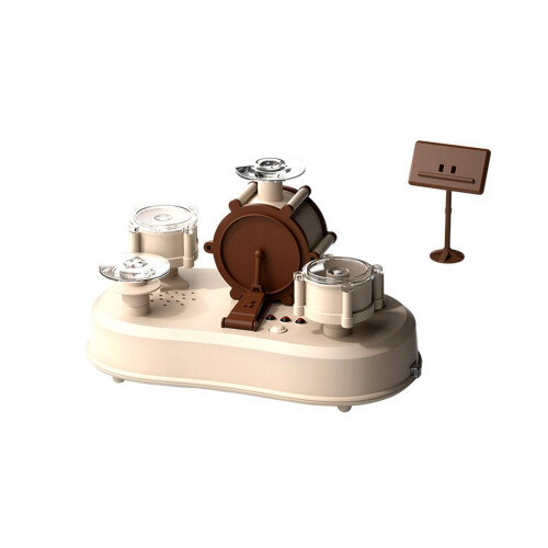 Interactive Miniature Drum Toy Including Preloaded Songs-Gray 1