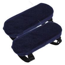 2Pcs Memory Foam Office Chair Armrest Pads Dark Blue Ergonomic Elbow Support Cushions with Breathable Antislip Washable Covers
