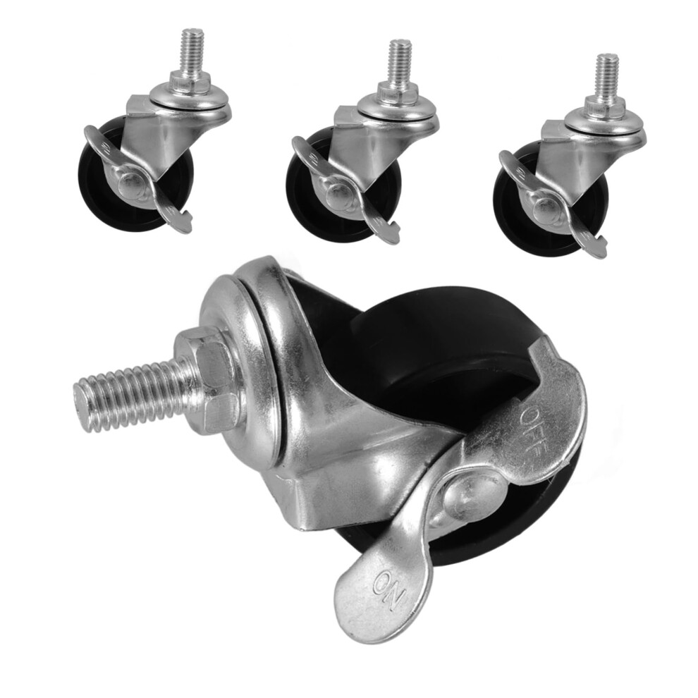 4Pcs Heavy Duty Swivel Caster Wheels With Edge Brake For Furniture, Chairs And Carts 9045646516080