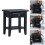 1:12 Scale Miniature Black Nightstand Modern Dollhouses 2