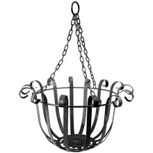 Hanging Flower Basket with Durable Iron Frame, Wall Mounted Planter for Balcony, Patio and Living Room Decor