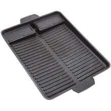 Portable BBQ Grill Pan NonStick Grill Plate for Butane Gas Stove Outdoor Camping Picnic Cooking