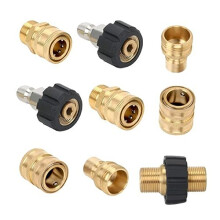 Pressure Washer Adapter Set M22 to 3/8 Quick Connect, Durable Brass Swivel Kit for Leakproof Fast Connection