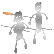 2pcs Stainless Steel Marshmallow Roasting Sticks Set, Cartoon Hot Dog Skewers for Campfire and Camping