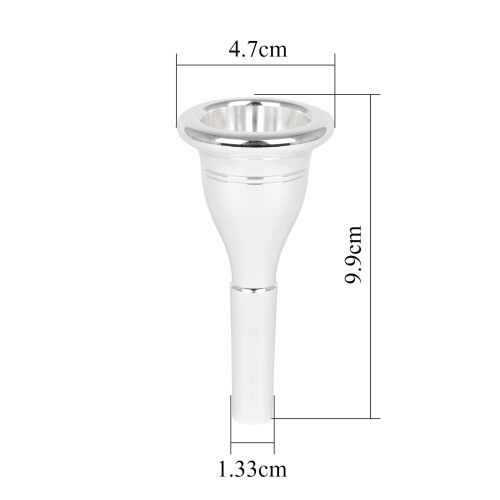Silver Plated Tuba Mouthpiece Replacement, Durable Brass Construction, Comfortable Rim, Vacuum Packed 1