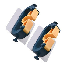 2 Pack Adhesive Broom and Mop Holder Wall Mount, No Drill AntiSlip Organizer for Bathroom Storage