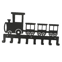 Wall Mount Hooks Cast Iron Train Shape Decorative Coat Hook Rack HeavyDuty for Keys Hats Entryway