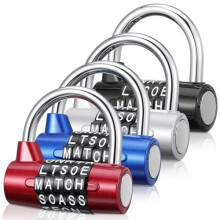 4 Pcs 5 Letter Combination Lock, Heavy Duty Zinc Alloy Keyless Padlock for Gym Locker Toolbox Cabinet