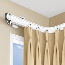 Flexible Curtain Track 250cm Bendable Silent Curved Rail for Bay Window Home Hotel Office
