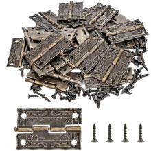 Antique Box Hinges 50pcs Vintage Bronze RustResistant Small Cabinet and Jewelry Box Hardware
