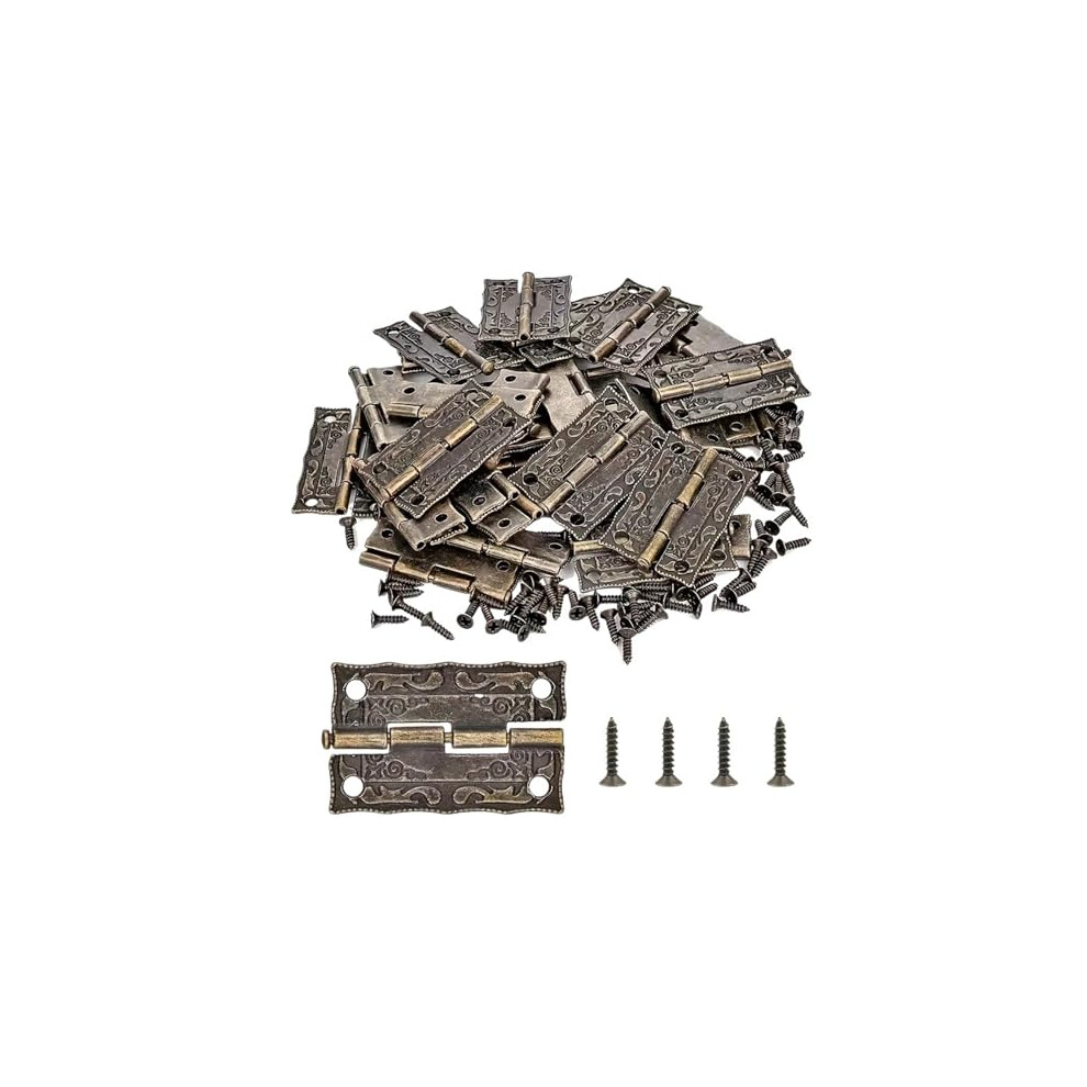 Antique Box Hinges 50Pcs Vintage Bronze Rustresistant Small Cabinet And Jewelry Box Hardware 9351714727099
