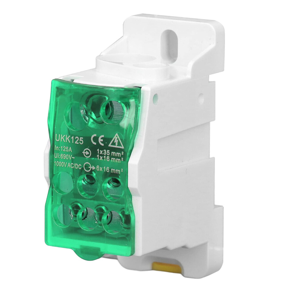125A Din Rail Distribution Box Fireproof Electrical Junction Box With Brass Connectors 690V Green 9351714727273
