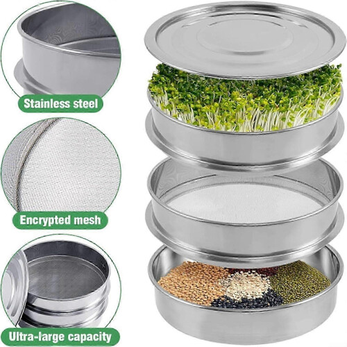 Stainless Steel Sprouting Kit with SpaceSaving Stackable Germination Trays for Gardeners 2
