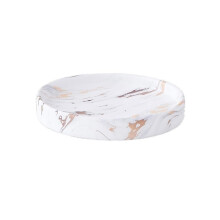 Small Ceramic Plant Saucer with Faux Marble Finish, Durable Round Tray for Indoor Pots and Living Room
