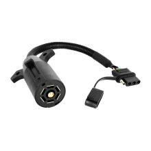 4 Pin to 7 Pin Trailer Plug Adapter, Heavy Duty Coiled Wiring Connector for Caravan Truck Car