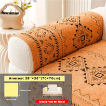 (Orange, Armrest 71.12cm*71.12cm) 1pc of Xi Xi Sofa Cushion, a Bohemian Style Chenille Sofa Cover Popular in Europe And America, a New