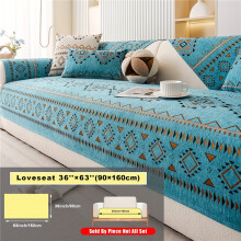 (Green, Loveseat 91.44cm*160.02cm) 1pc of Xi Xi Sofa Cushion, a Bohemian Style Chenille Sofa Cover Popular in Europe And America, a New