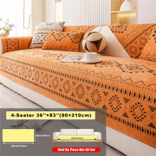 (Orange, 4-Seater 91.44cm*210.82cm) 1pc of Xi Xi Sofa Cushion, a Bohemian Style Chenille Sofa Cover Popular in Europe And America, a New