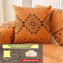 (Orange, Pillow Case 45.72cm*45.72cm) 1pc of Xi Xi Sofa Cushion, a Bohemian Style Chenille Sofa Cover Popular in Europe And America, a New