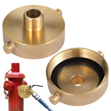 Brass Hose Adapter 2.5 Inch NST to 3/4 Inch GHT Fire Hose Connector, Quick Connect, Leakproof Seal for Garden and Firefighting