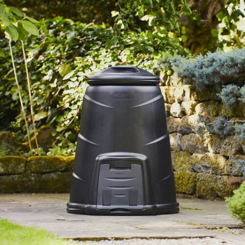 220-Liter-Gartenkompostbehälter, schwarz, für den Außenbereich 1