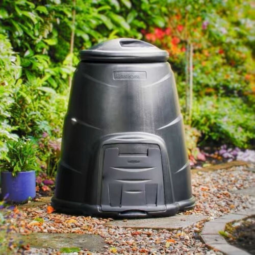 220-Liter-Gartenkompostbehälter, schwarz, für den Außenbereich 2