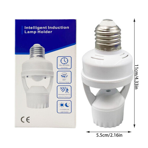 PIR Motion Sensor Light Socket E27 Adapter 2 Pack 2